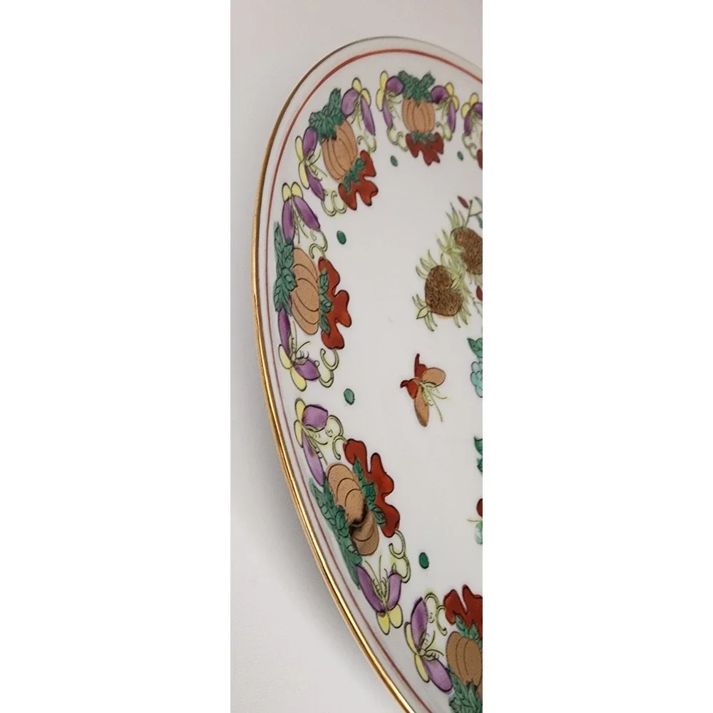 Vintage ACF Famille Peony Plate 10.5